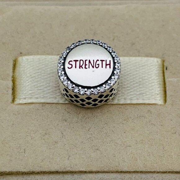 🔥🔥Pandora Breast Cancer Ribbon of Strength Dangle Charm Hope Bead Pendant - Picture 3 of 4